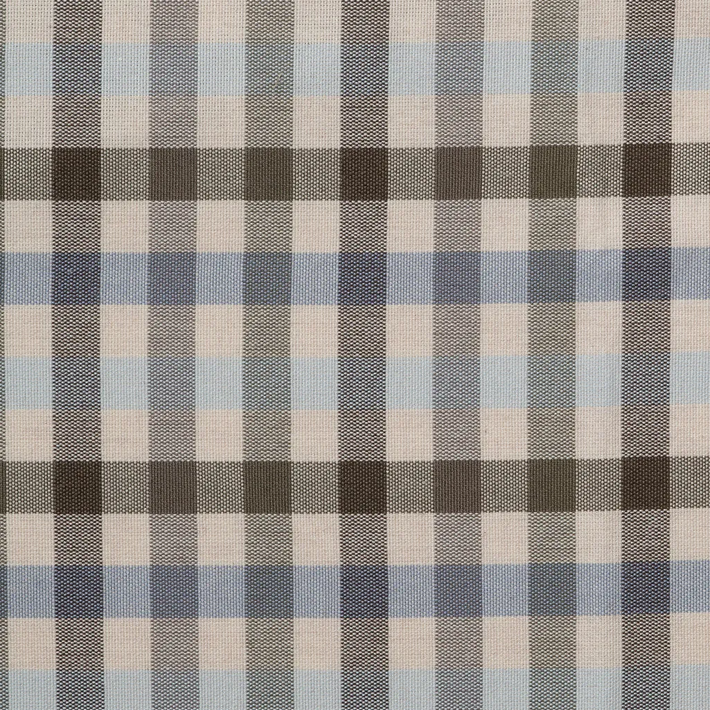 Curtain Dresser Check Organic Cotton Mid Blue