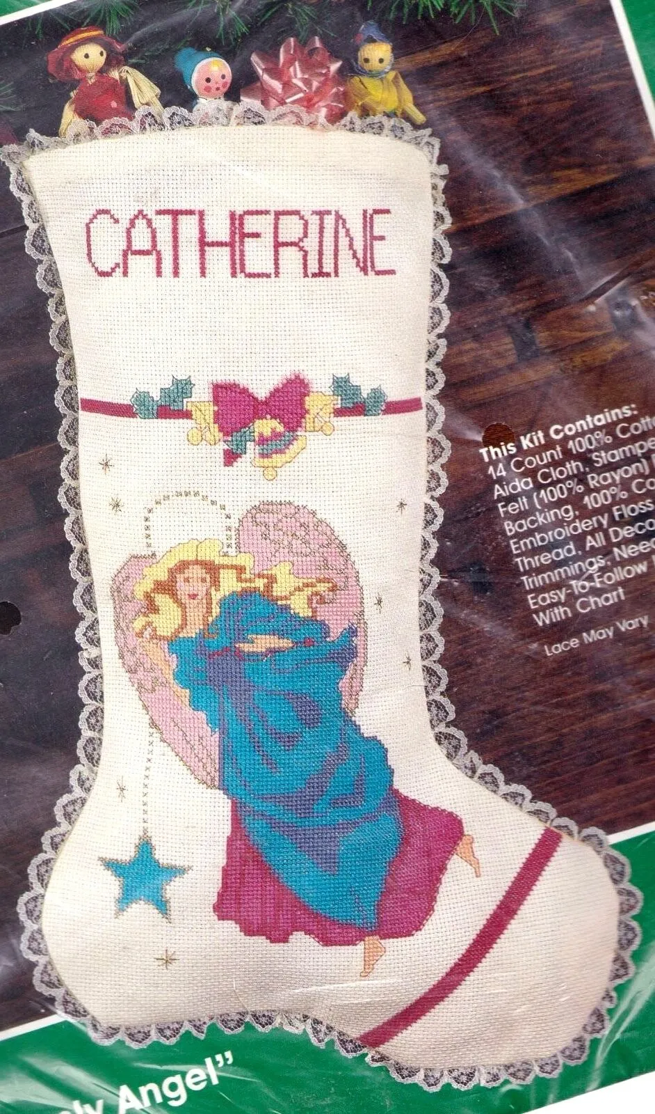 DIY Bucilla Heavenly Angel Christmas Counted Cross Stitch Stocking Kit