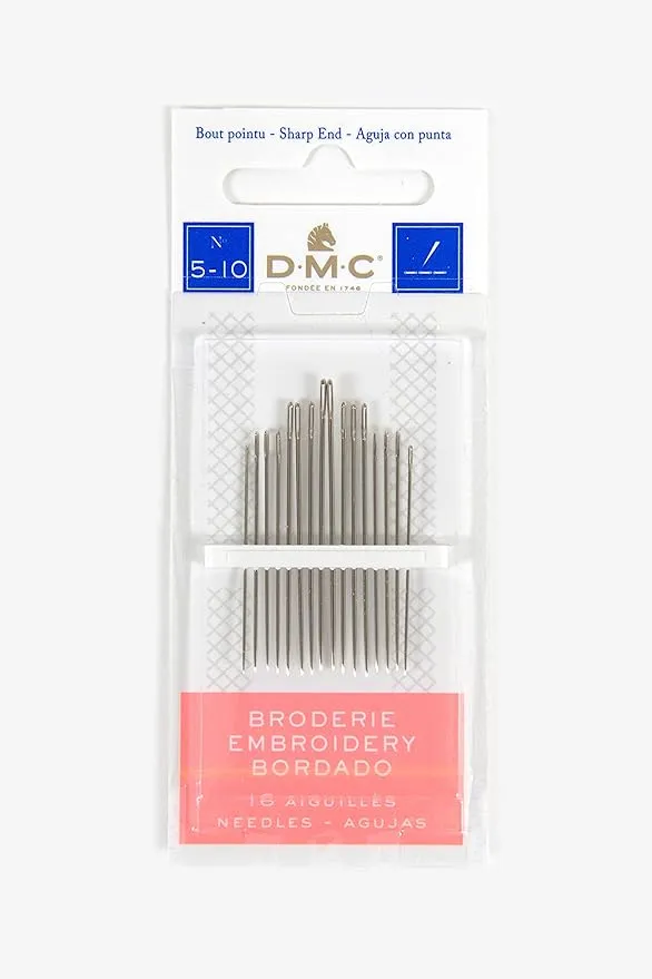 DMC 1765-5/10 Embroidery Hand Needles, 16-Pack, Size 5/10