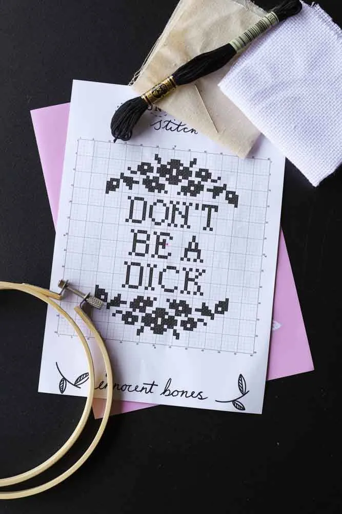 Don't Be A Dick Cross Stitch Kit