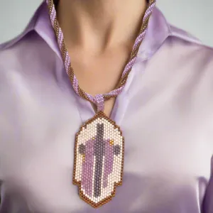 Edelburga Beaded Cross Pendant Necklace