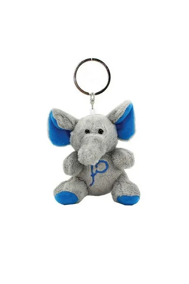 ELEPH FUR DOLL KEYRING : Blue