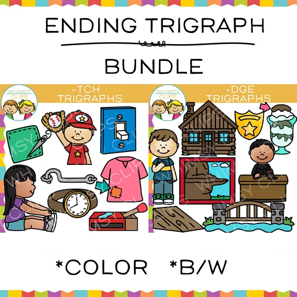 Ending Trigraphs Clip Art Bundle