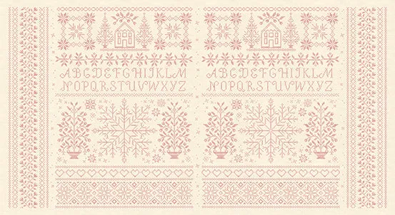 Fabric REDWORK HOMESTEAD from Noel Collection by Edyta Sitar for Andover, A-9850-R