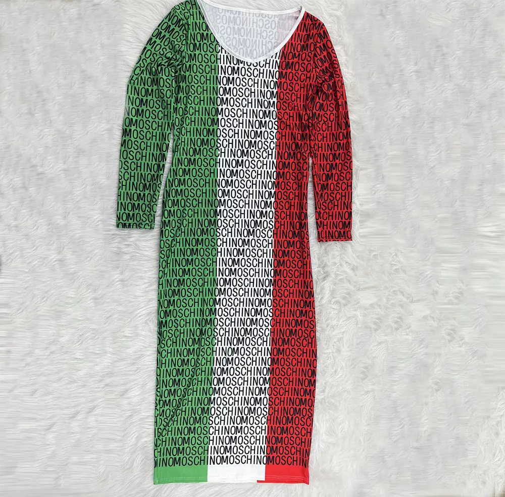 Fashion thread print colorful dress（AY1749）