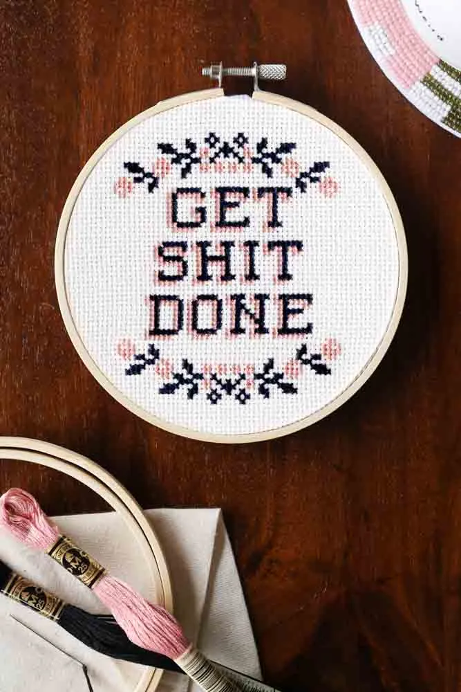 Get Shit Done Cross Stitch Kit