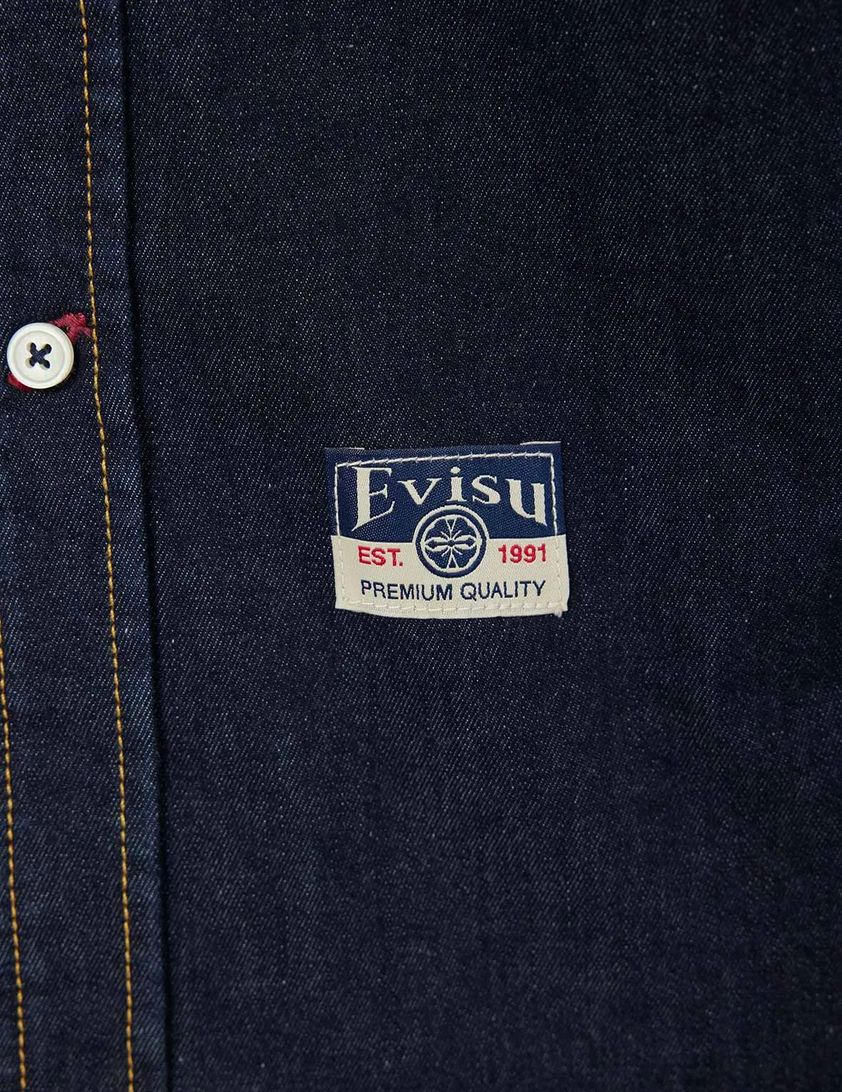 Hakutaku Daicock Printed Regular Fit Denim Shirt