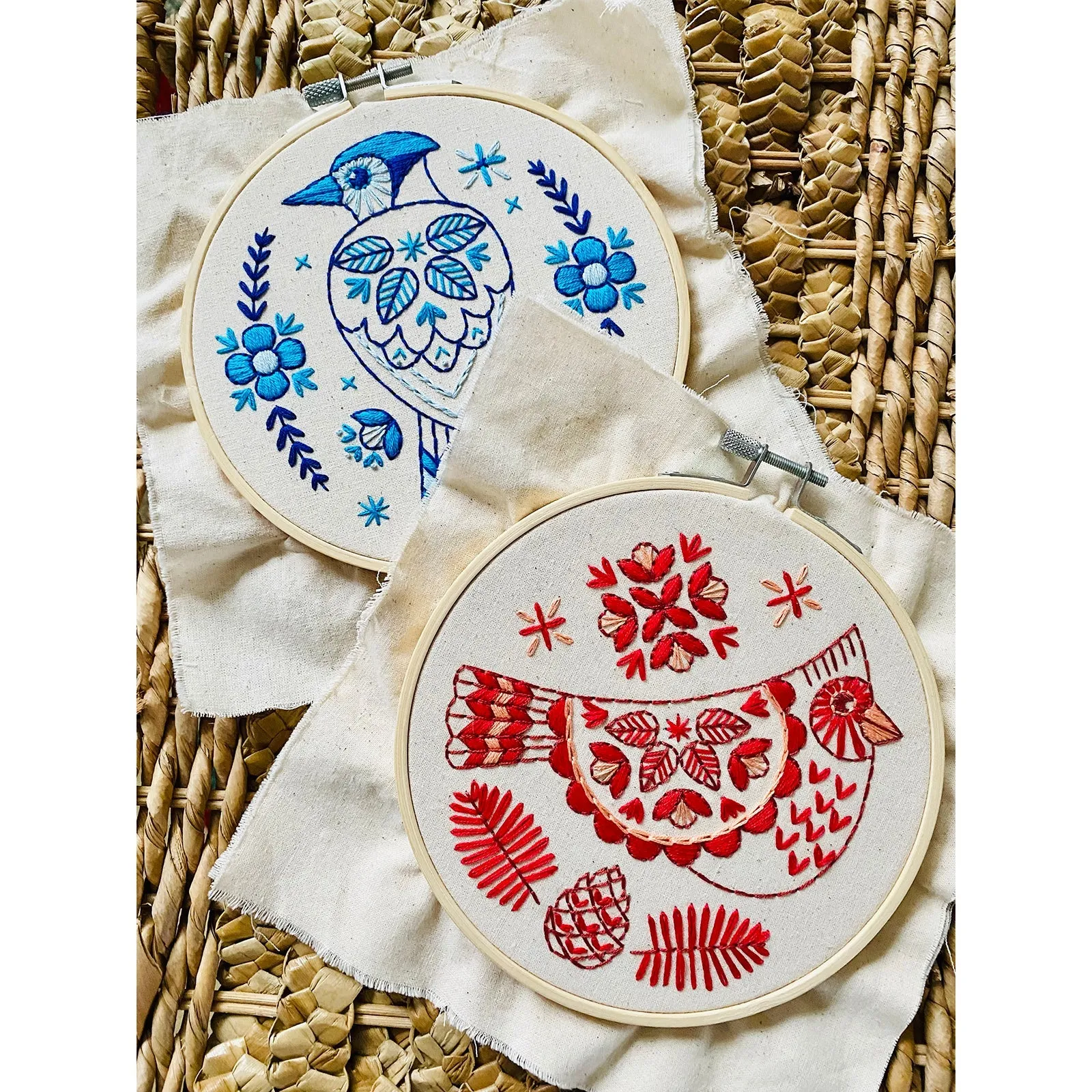 Hook, Line & Tinker - Folk Cardinal Complete Embroidery Kit