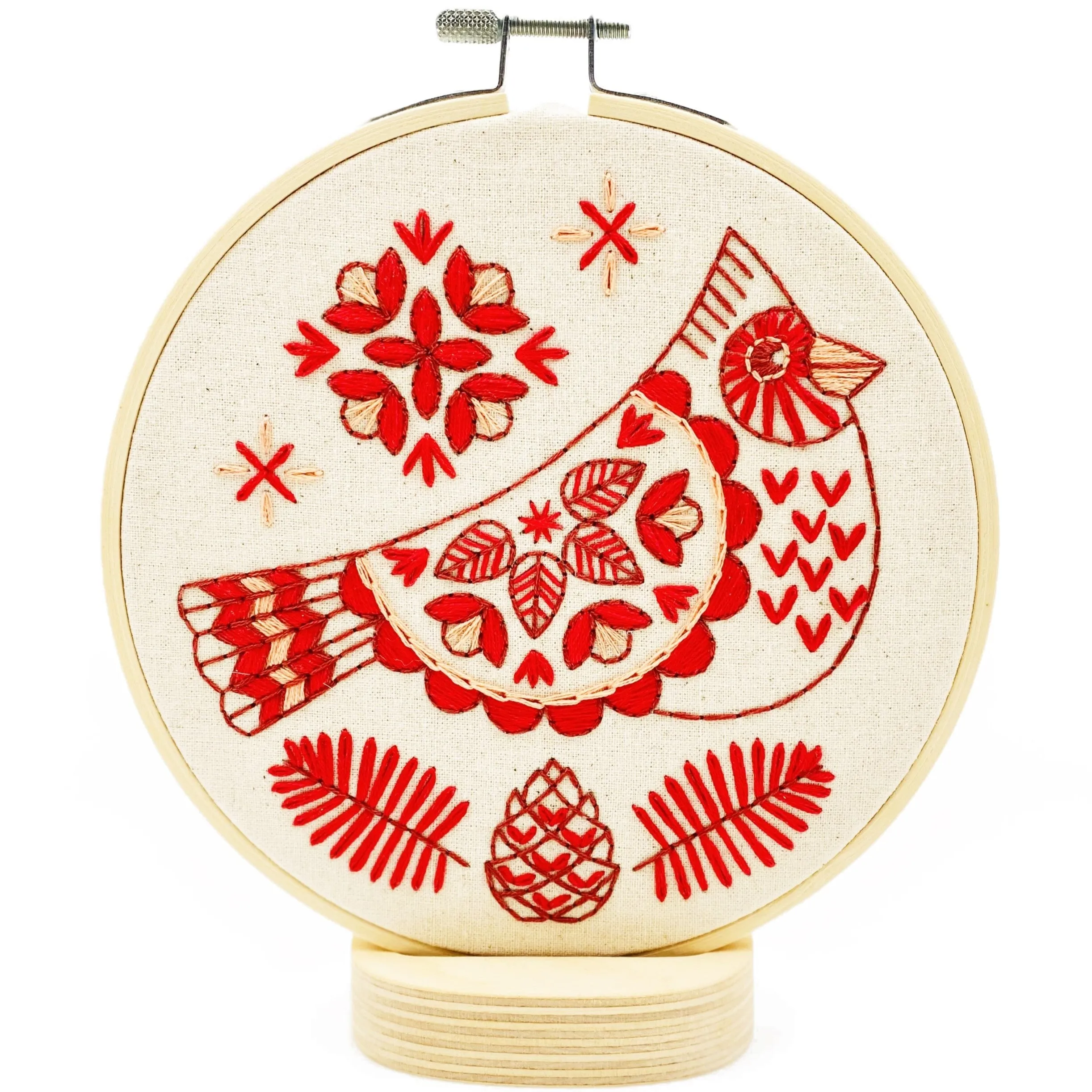 Hook, Line & Tinker - Folk Cardinal Complete Embroidery Kit