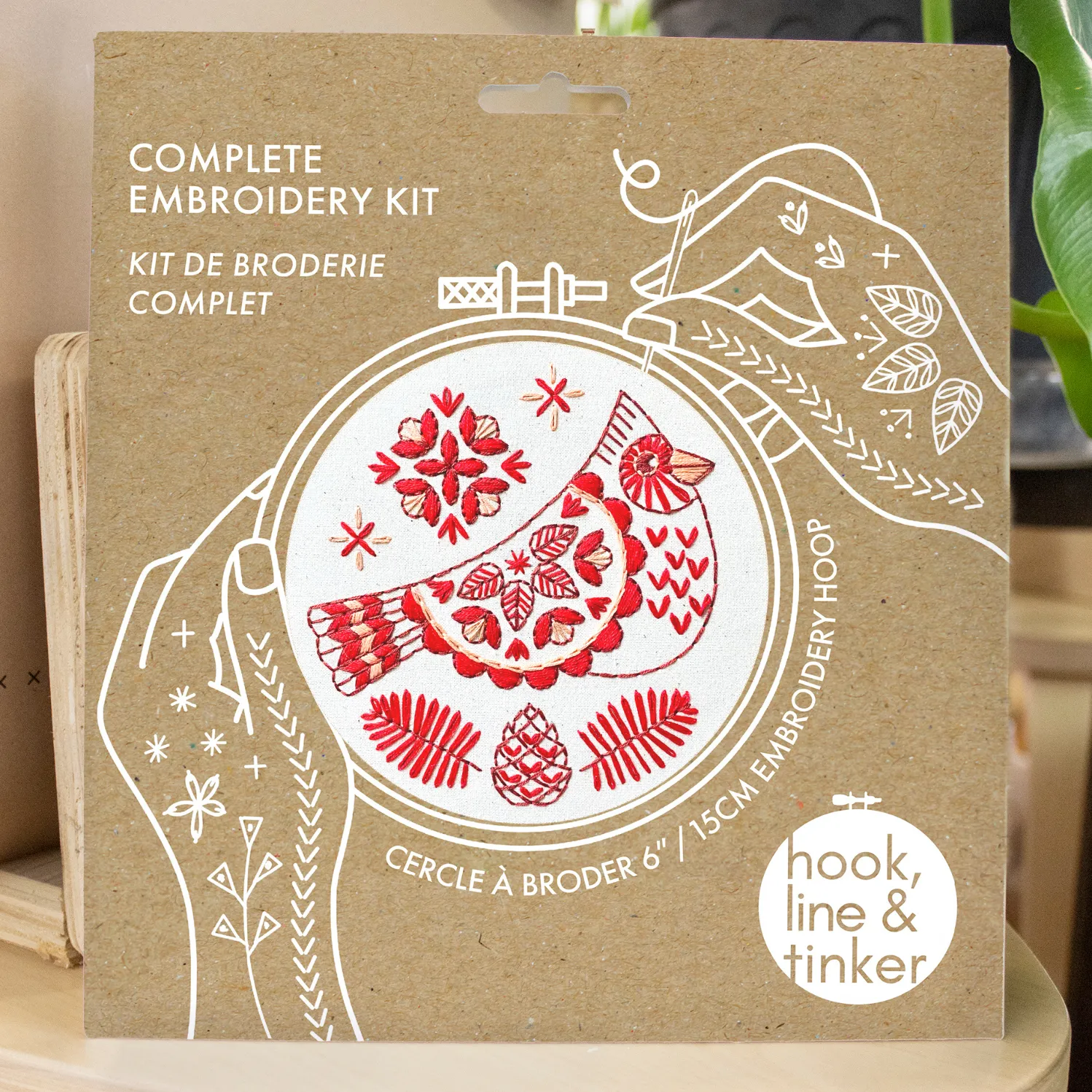 Hook, Line & Tinker - Folk Cardinal Complete Embroidery Kit