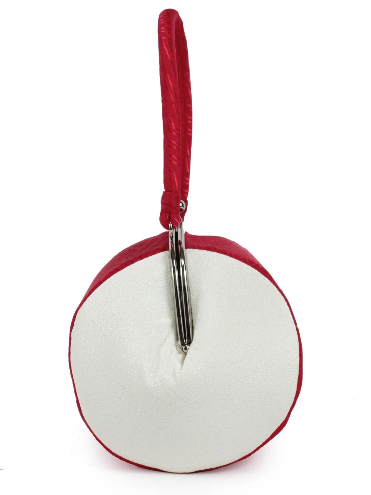 Japanese Kimono Handbag Red White Pine Bamboo Prum Embroidery