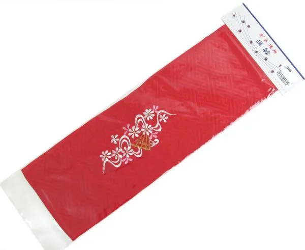Japanese Kimono Haneri Collar for Girls- Rayon Kimono Embroidery Red Fan pattern