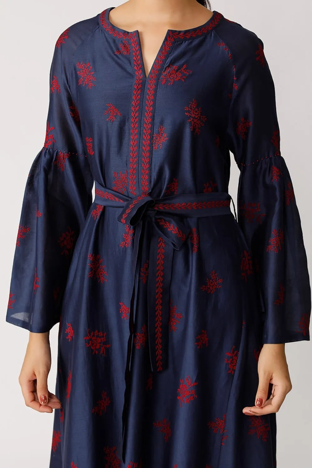 Jonah Belted Embroidered Dress