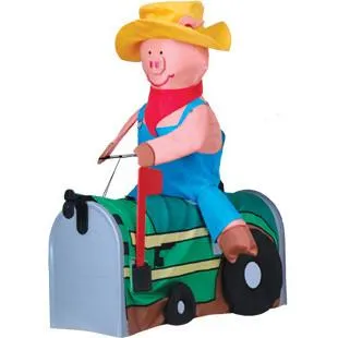 Mailbox Cover - Pig on Tractor