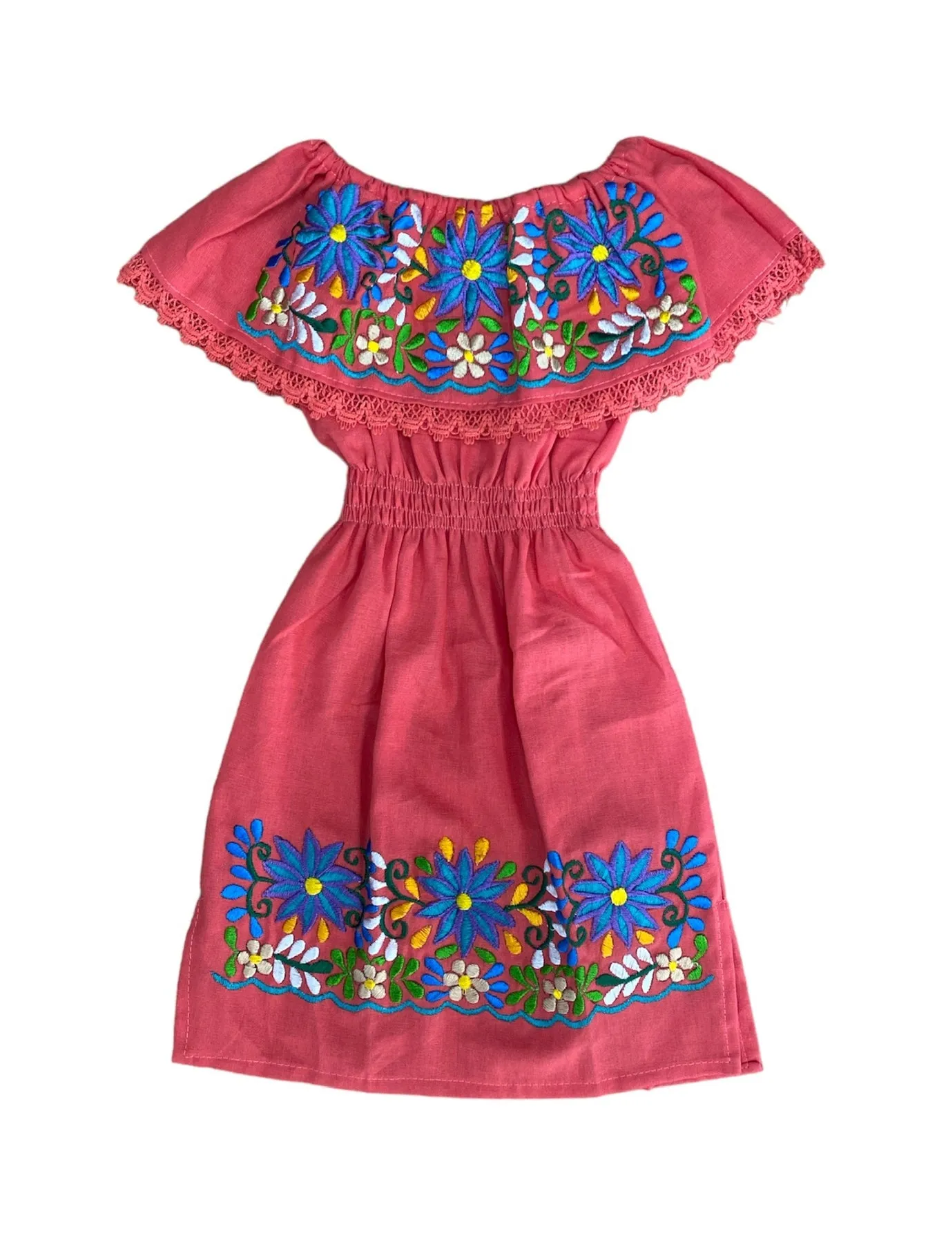 Mexican Girl Margarita Dress Coral