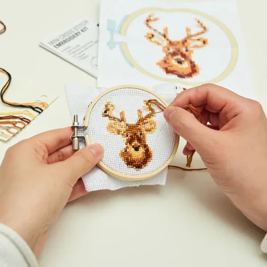 Mini Cross Stitch Embroidery Kit (Deer)