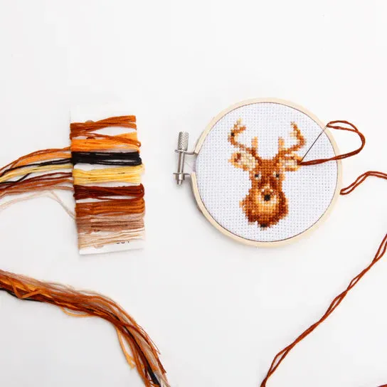 Mini Cross Stitch Embroidery Kit (Deer)
