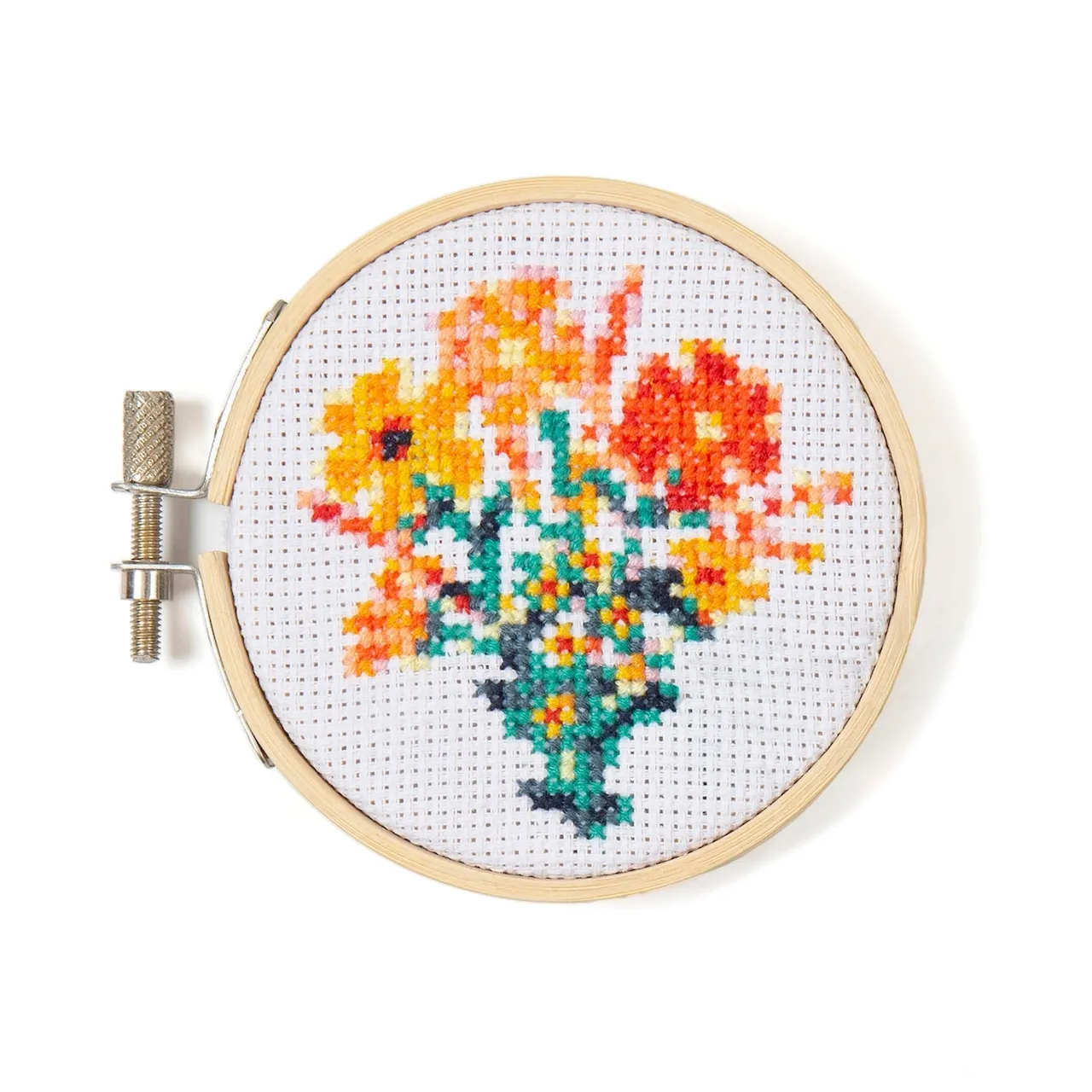 Mini Cross Stitch Embroidery Kit - Flowers
