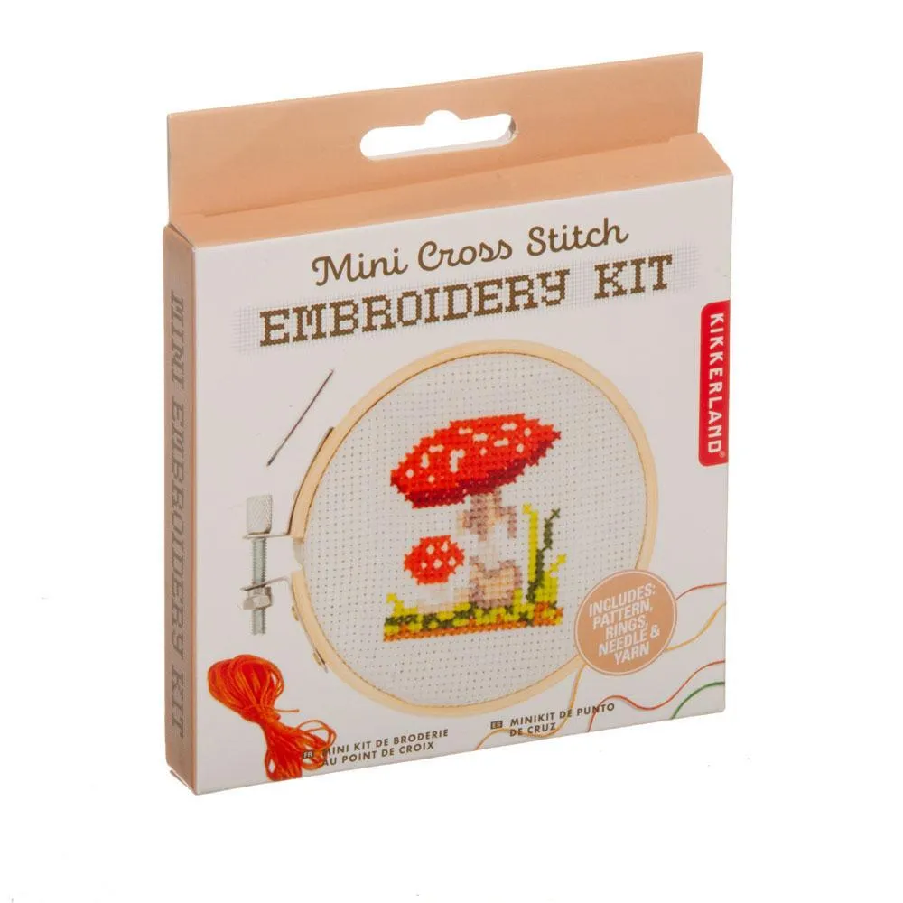 Mini Cross Stitch Embroidery Kit (Mushroom)