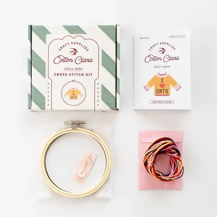 Mini Cross Stitch Kit | I Love Cats