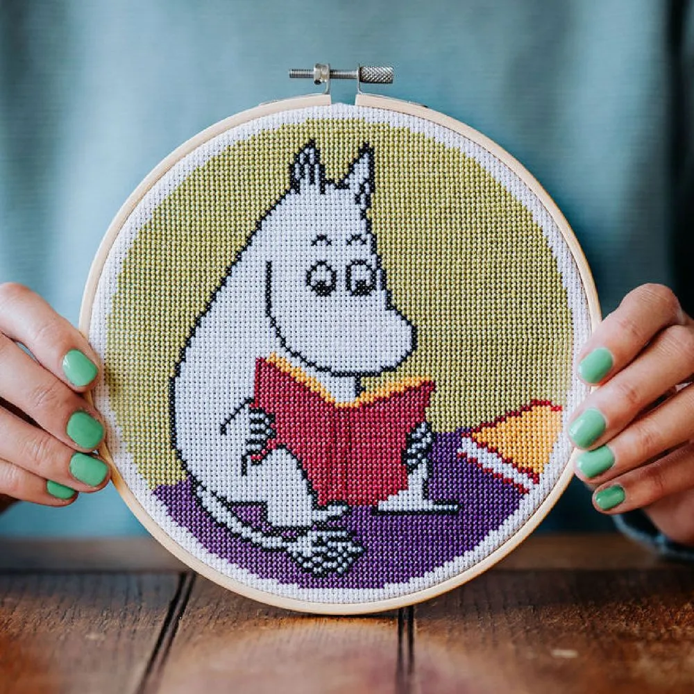 Moomin Cross Stitch Kit Moomintroll Reading