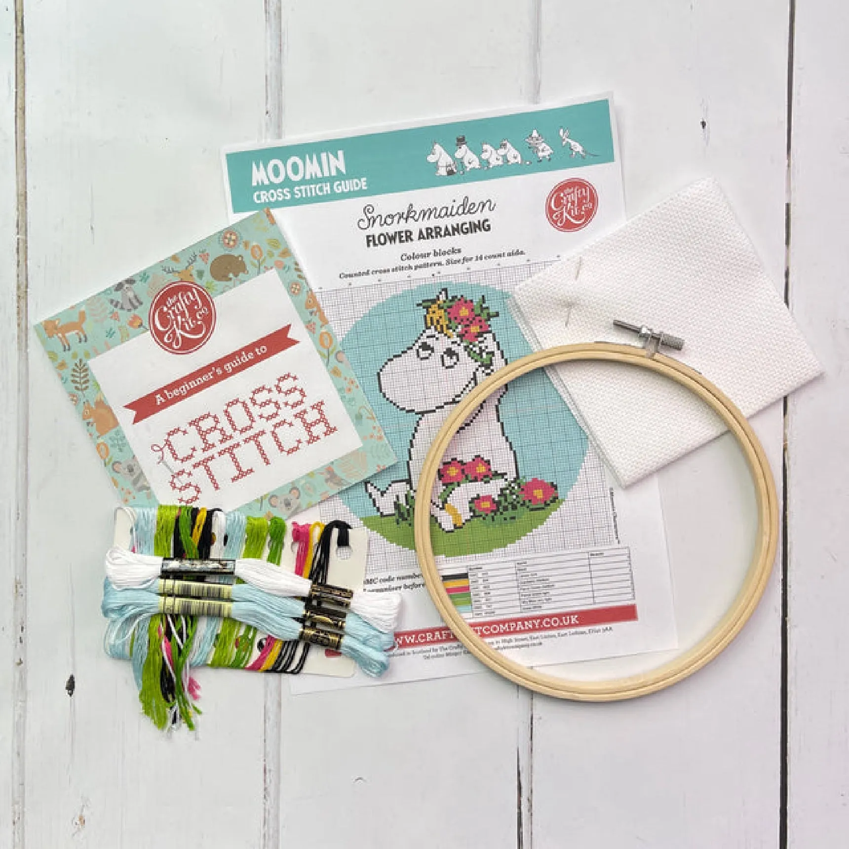 Moomin Cross Stitch Kit Snorkmaiden With A flower Crown