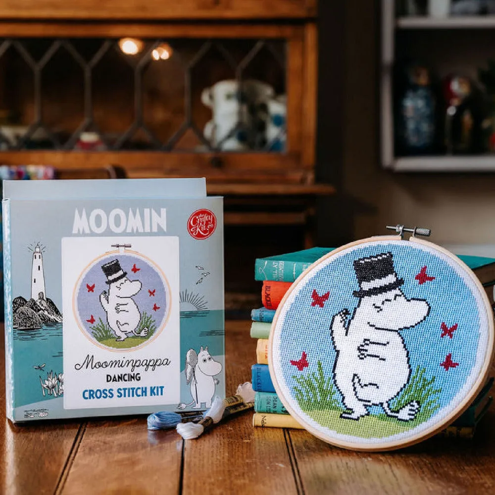 Moominpappa Dancing Cross Stitch Kit - The Crafty Kit Company