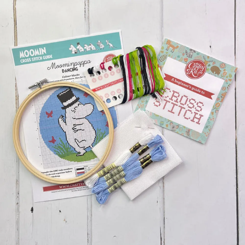 Moominpappa Dancing Cross Stitch Kit - The Crafty Kit Company