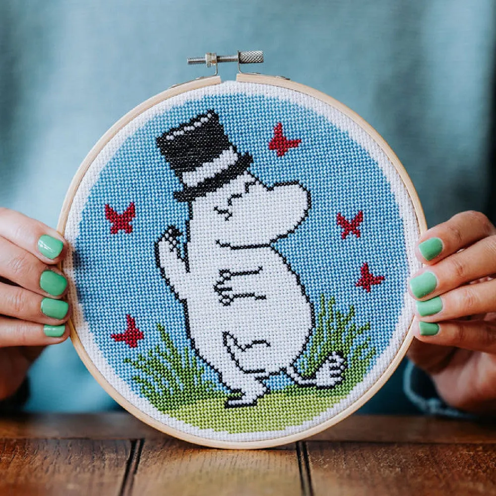 Moominpappa Dancing Cross Stitch Kit - The Crafty Kit Company