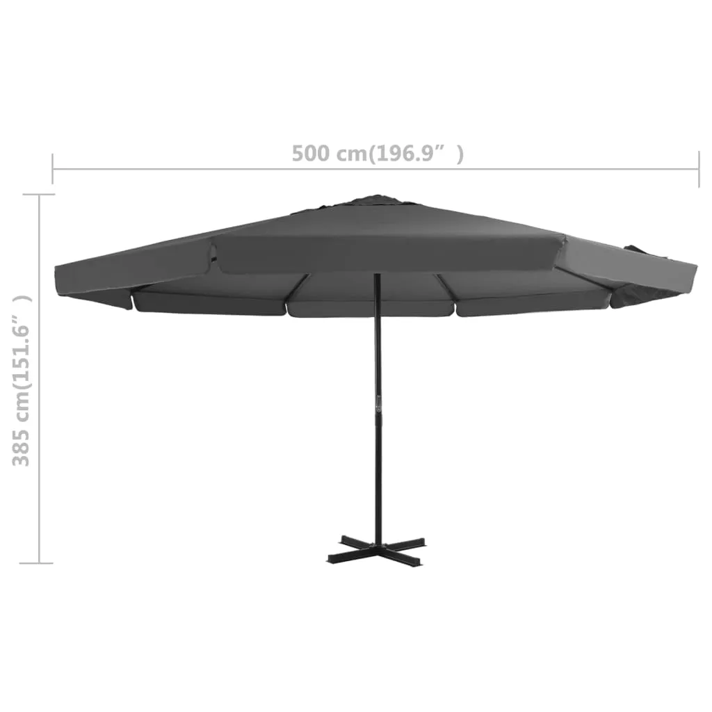 Outdoor Parasol with Aluminium Pole 500 cm Anthracite