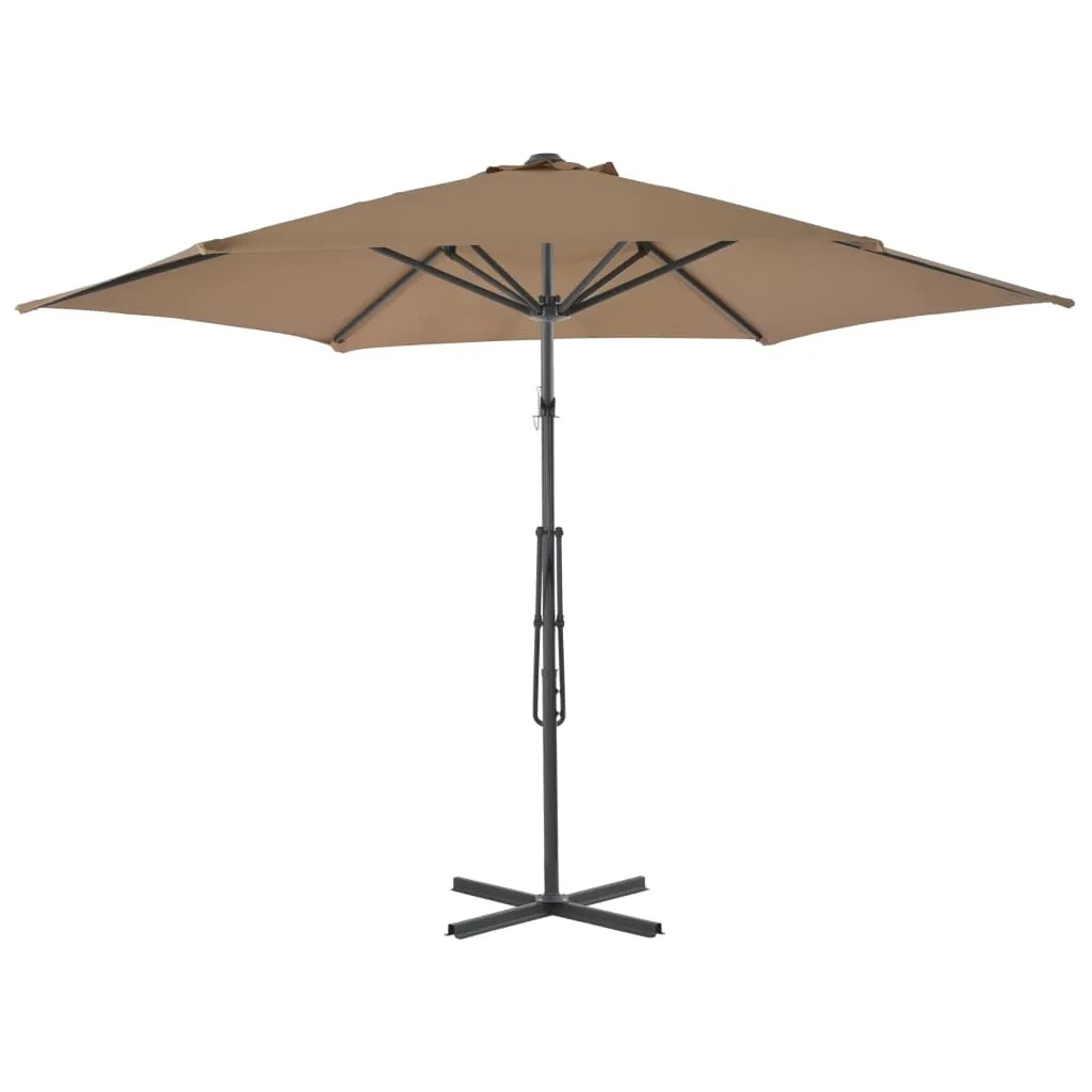Outdoor Parasol with Steel Pole 300 cm Taupe