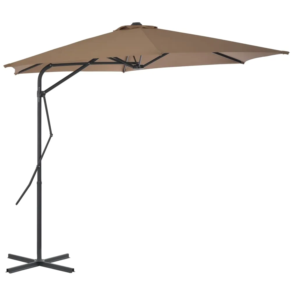 Outdoor Parasol with Steel Pole 300 cm Taupe