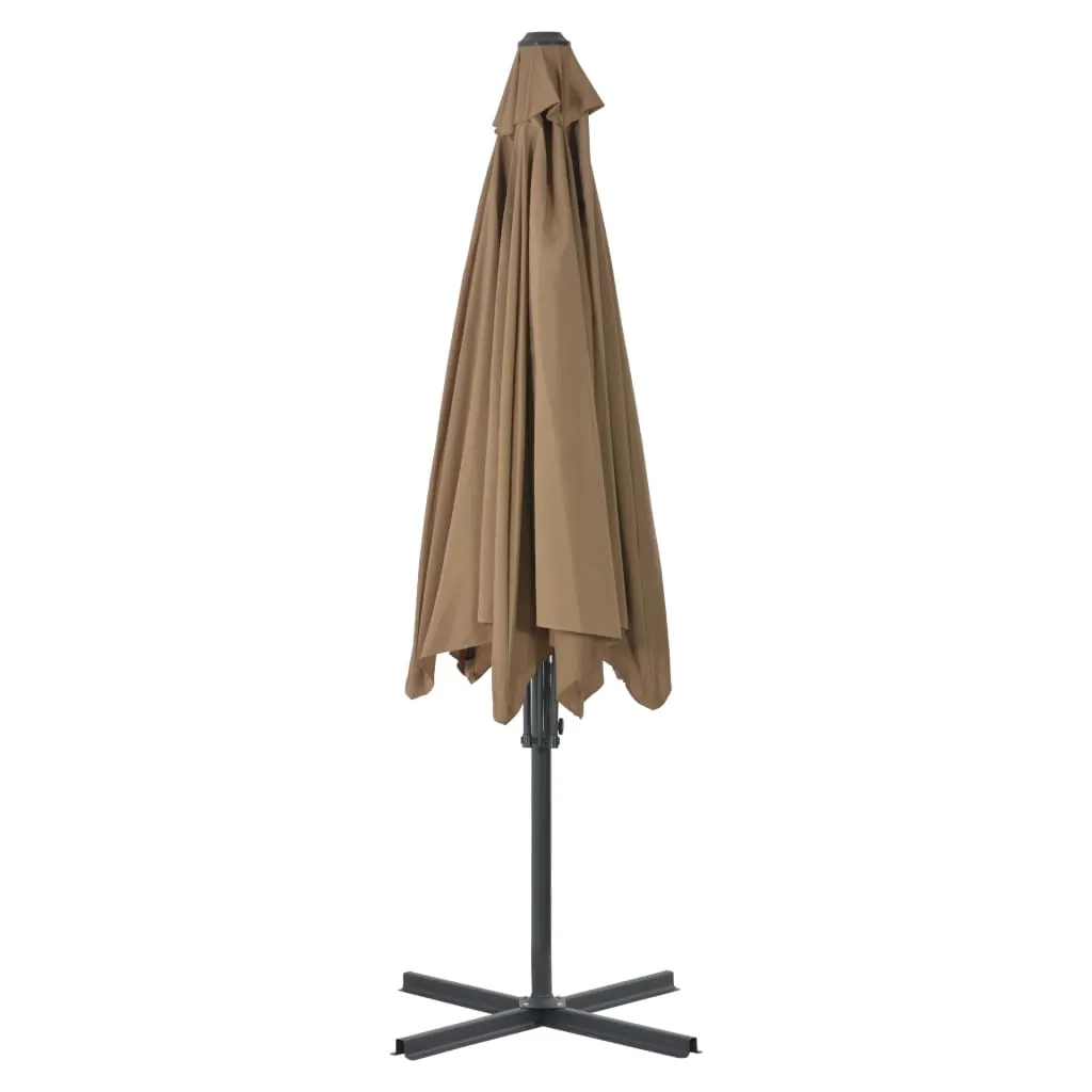 Outdoor Parasol with Steel Pole 300 cm Taupe