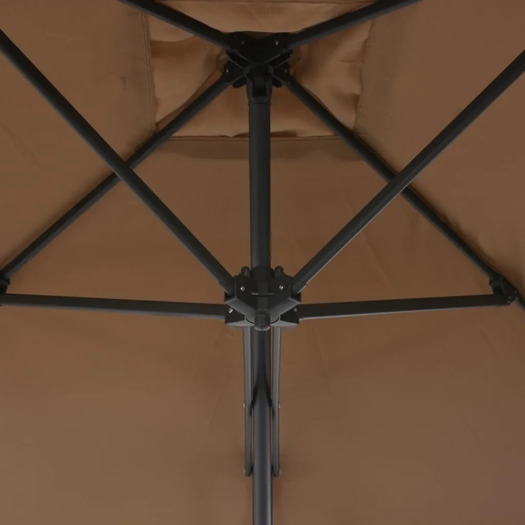 Outdoor Parasol with Steel Pole 300 cm Taupe