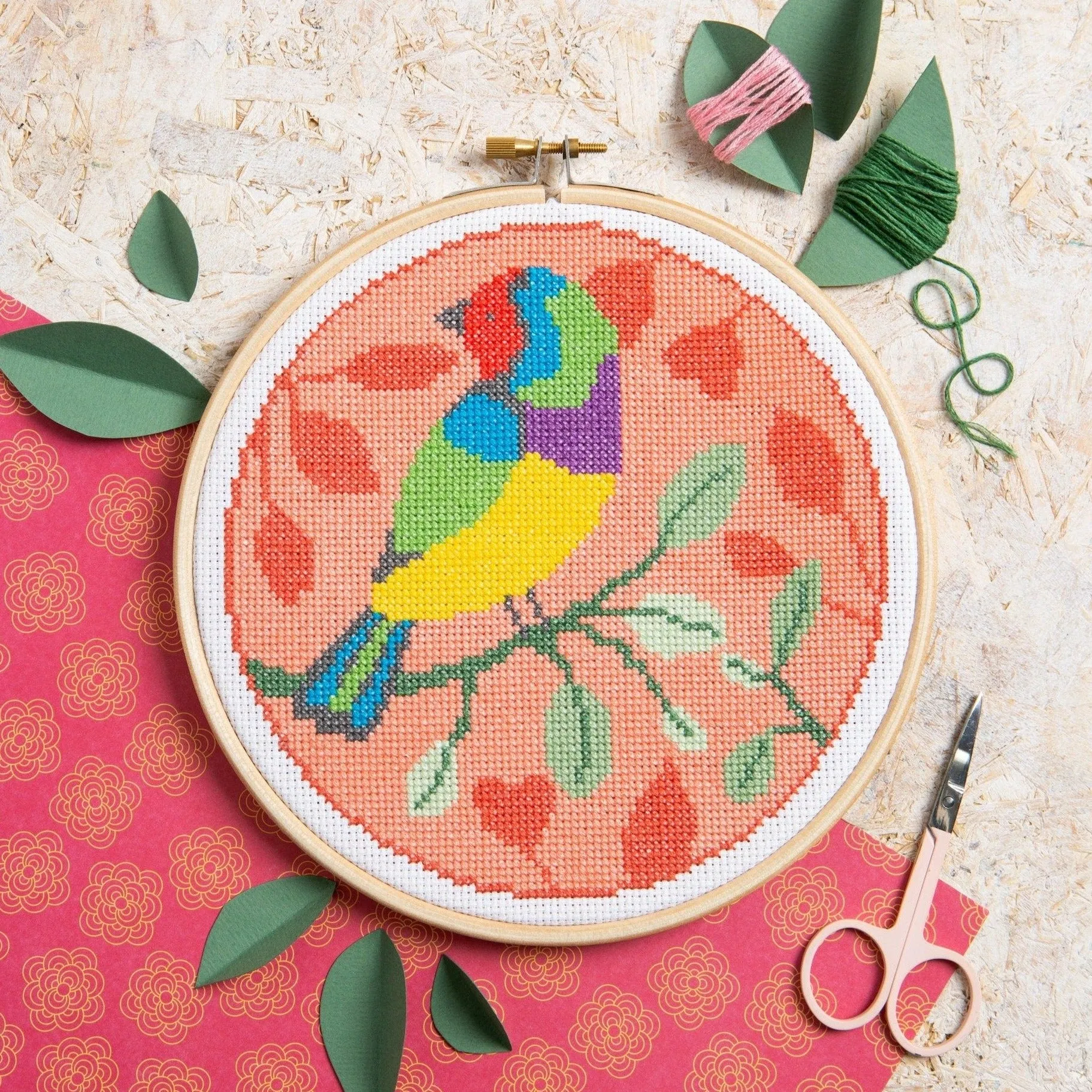 Rainbow Finch Cross Stitch Kit