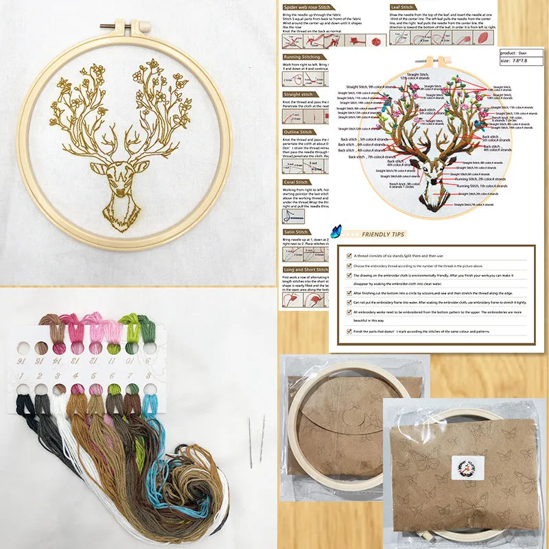 Thread Painting Mountain View DIY Hand Embroidery Kit 20cm