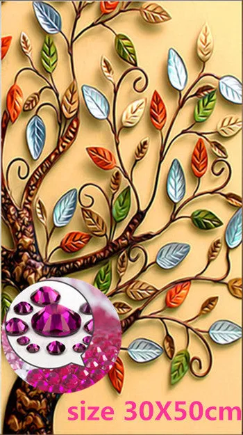 Unfinished DIY 5D Diamond Painting Cross Stitch Round Diamond Embroidery Rich tree Droplet Apple Diamond Mosaic for Home decor