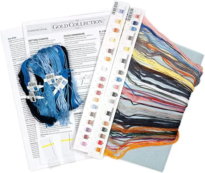 Dimensions Gold Collection Counted Cross Stitch Kit, Winter Cabin, 16-Count Grey Aida (70-08976)