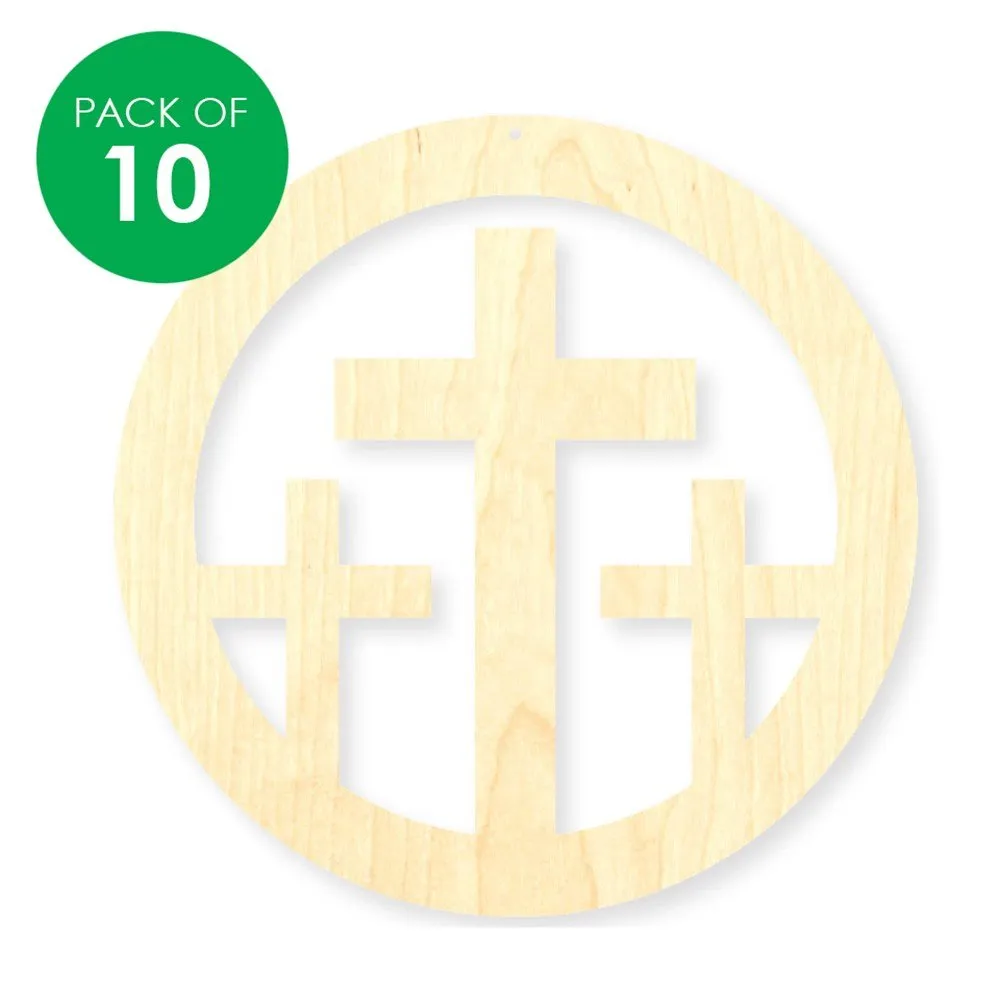 Wooden Cross Wreaths - Pack of 10