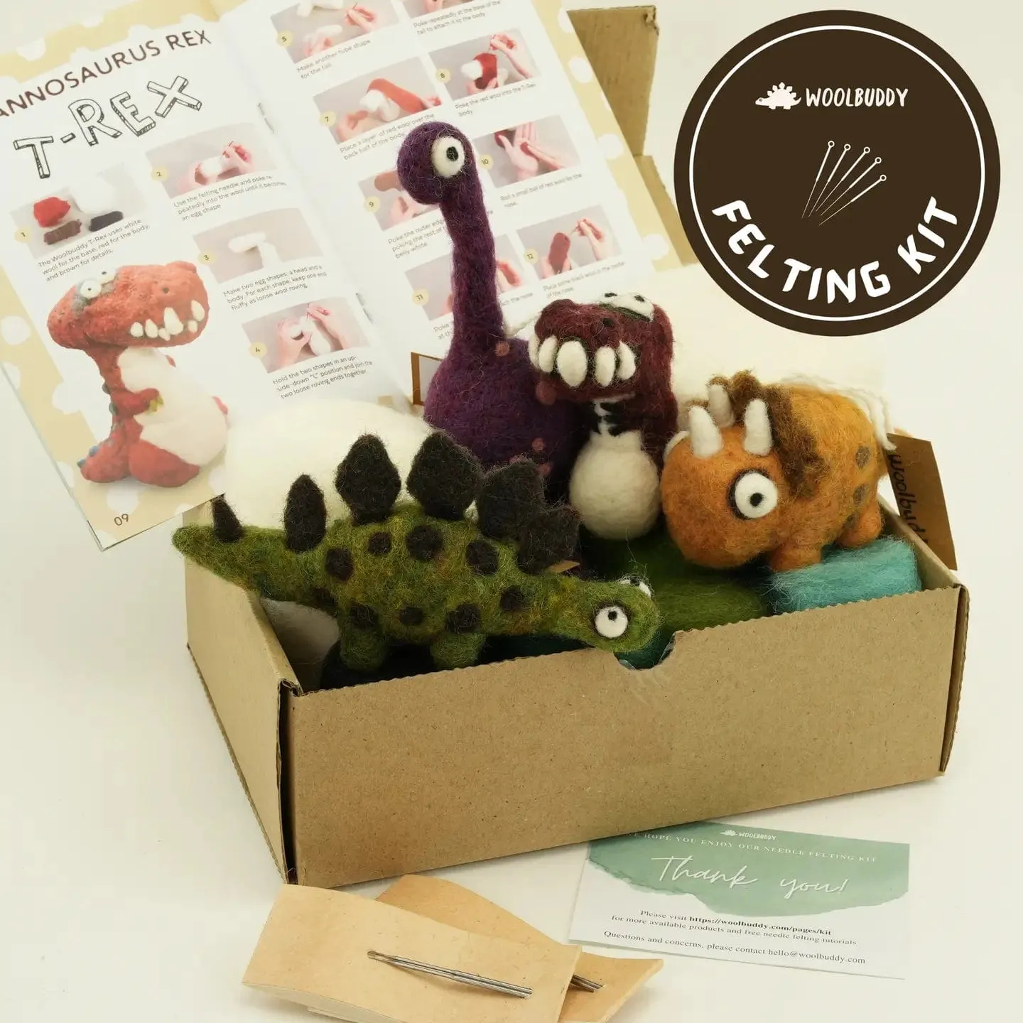 Woolbuddy Dinosaur Needle Felting Kit